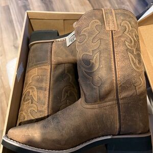 Brown Leather Combat Boots